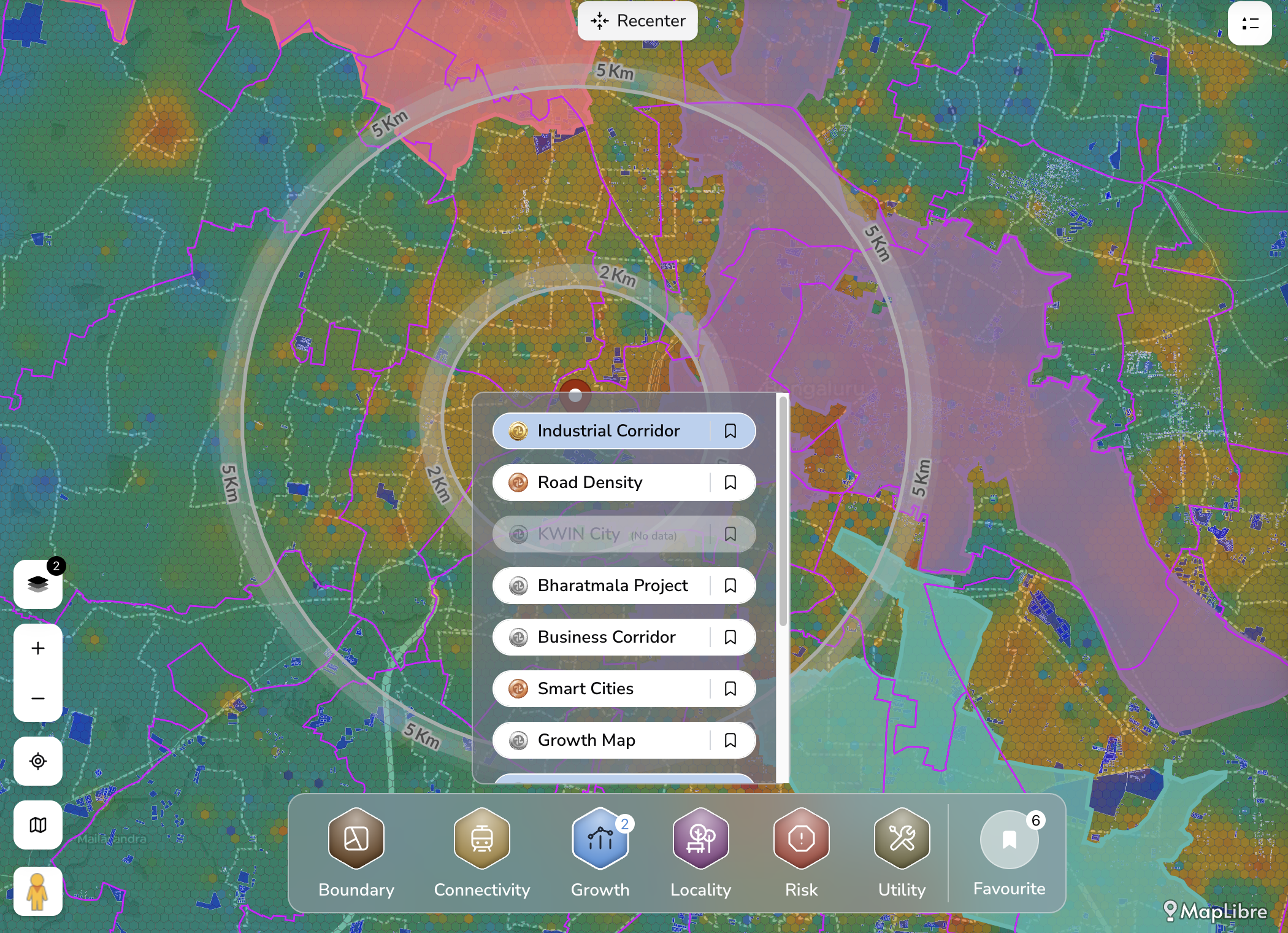 Growth layer preview
